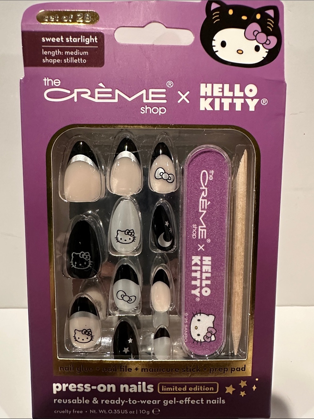 The CRÈME Shop x HELLO KITTY Press-On Nails w/ Nail Glue & File, Manicure Stick.